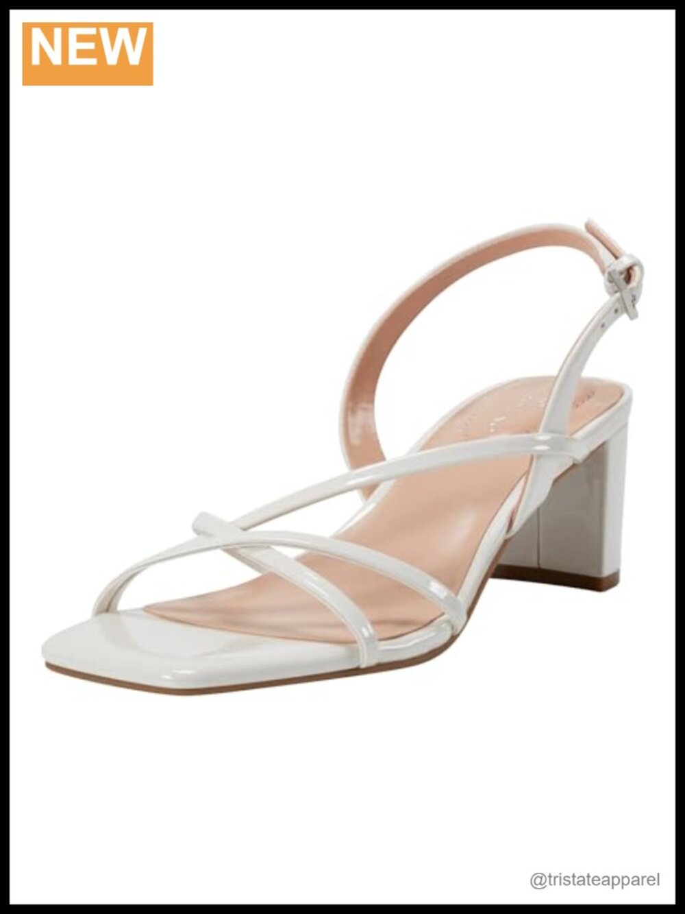 Square Toe Block Heel Dress Sandals with Strappy Silhouette and Adjustable